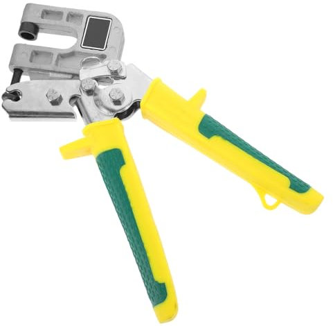Garneck 1 pièce Pince à Sertir Acier pour Montage de Rails Métalliques Outil à Main à Mâchoire Plate Ergonomique et Antidérapant Installation Facile sans Perçage pour de Plafond Jaune