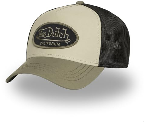 Von Dutch Trucker Cap mit Netz für Erwachsene, Patch Poly, Khaki/Schwarz/Beige, One size