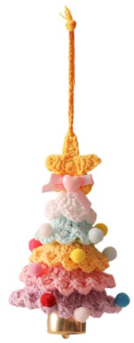 Campane per Albero di Natale All'uncinetto, Ornamenti da Appendere di Natale con Campana Dorate, Campane Decorazione Natalizia con e Punta a Stella, per Caminetto, Scrivania, Librerie, Soggiorno