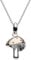 Dew Charming Mushroom Silver & Rose Gold Plate Pendant 18 Necklace – Sterling Silver and Rose Gold Plate, 3D Detail, Cute and Fun Nature Themed Jewellery, Gift Idea