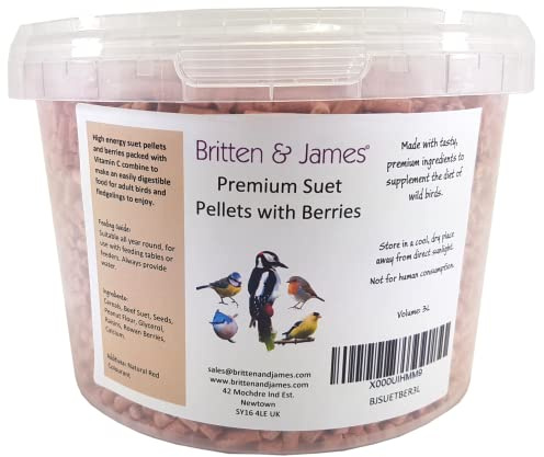 Britten & James Premium Berry Suet Pellets for Wild Birds (1.9Kg)