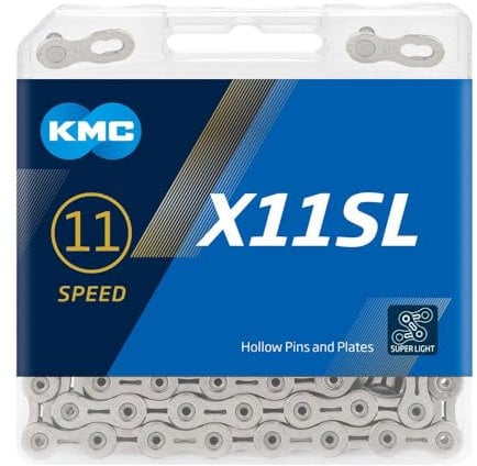 KMC Unisex – Erwachsene X11 SL X11SL 11-Fach Kette 1/2 x11/128, 118 Glieder, Silber