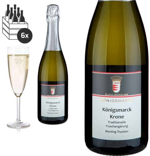 6er Karton Riesling-Sekt Königsmarck Krone trocken Editha Gräfin von Königsmarck