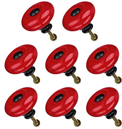 sourcing map 8 Stück Schrankknöpfe Keramikknauf Griff Holz Kommode Kleiderschrank Schrank Zubehör 32mm Rot