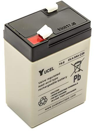 Yuasa/Yucel Y4-6 Lead Acid Sealed Battery 6 Volt 4 Amp NP4-6 Fisherman Bait Boat