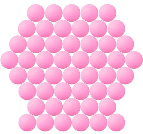 Jedulin Lot de 50 ou 80 balles de tennis de 40 mm de couleurs assorties en plastique multicolores pour loisirs créatifs, décoration de fête, boules de chat (50 pièces, rose)