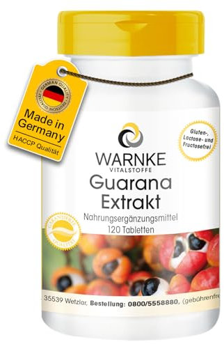Guarana Extrakt 300mg - 120 Tabletten - hochdosiert & vegan | Warnke Vitalstoffe - Deutsche Apothekenqualität