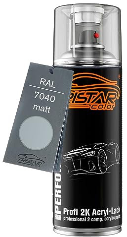 TRISTARcolor RAL 7040 Fenstergrau matt 2K Acryl Spraydose Sprühdose Spritzlack Sprühlack 400 ml schnelltrocknend