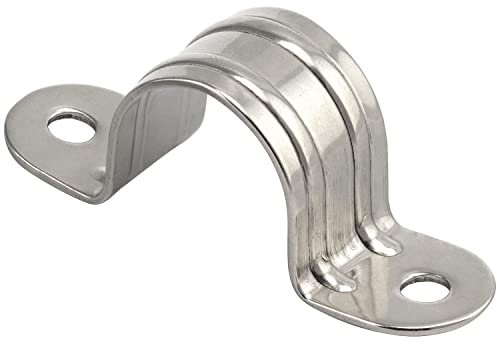 OPIOL QUALITY® Rohrschellen HALB 25 mm aus Edelstahl A2 V2A (2 Stück) U-Rohrschelle Rohr Halterung Schlauchschnalle Befestigungsschelle Lochschellen Klemme