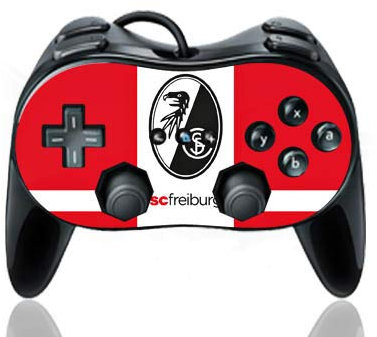 Skin kompatibel mit Nintendo Wii Classic Controller Pro Folie Sticker SC Freiburg SCF Bundesliga