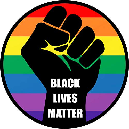 BLM Gay Pride LGBT Black Lives Matter Aufkleber – LGBTQ-IA Regenbogen-Flagge Premium Vinyl 7,6 x cm für Auto Stoßstange Fenster Wasserflasche Bi Trans Schild + Better Than Magnets haftet überall