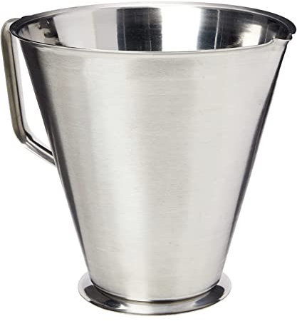 Acense Stainless Steel Measuring Jug, Precise Measurement, Perfect Narrow Stem, Spillage-Free, Multi-Purpose Flour, Ground Almonds, Sugar, Milk, Oil, Dishwasher Safe, Capacity: 2ltr