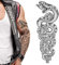 Tatodays temporäres tattoo mit vollem arm, schlangen-python-rosen, zum aufkleben, körperkunst-transfer für frauen und männer, cosplay, halloween, erwachsene, temporäres fake-tattoo, biker
