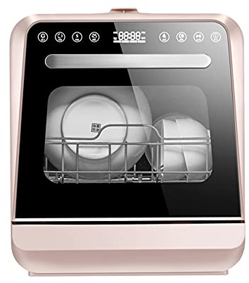 MNSSRN Lavastoviglie Domestica elettrodomestico elettrodomestico, lavastoviglie da Tavolo Compatto Completamente Automatico, con Display a LED di Controllo Touch a 7 programmi