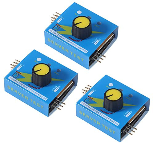 DORHEA 3Pcs RC Servo Tester 3CH Digital Multi Consistency Speed Controller Checker Einstellung Lenkkraftkanal Getriebetester Konsistenz CCPM Master Power Tester für RC Hubschrauber RC Hobby Auto Boot
