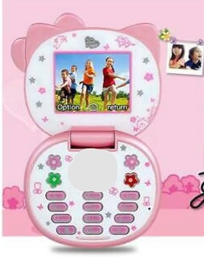 Bella Sun (Pink) Hello Kitty Flip Mobile Cell Phone Anime Cartoon Unlocked Children Japanese, K688+