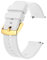 BISONSTRAP Watch Strap 20mm, Quick Release Silicone Watch Bands for Men Women (White, Gold Buckle)