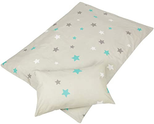 Kinder Betten-Set inkl. Bettwäsche 2-tlg (100x135cm / 40x60cm) Bettdecken Set, Bettbezug aus 100% Baumwolle - Steppbett waschbar bei 95°C