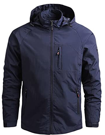 Ni_ka Veste Homme Grande Taille Hooded Vestes Coupe-Vent à SéChage Rapide Blouson Running Fitness Escalade Hoodie à Manches Longues 5xl