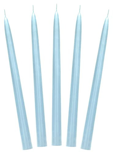10 Stück Matte Spitzkerzen in Hellblau 24cm Dekorationen