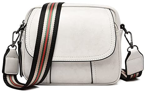 Armiwiin Crossbody Bag Damen Breiter Gurt, Leder Crossbody Schultertasche, Multi-Pocket Handtasche,Umhängetasche Damen mit Verstellbar Abnehmbar Schultergurt