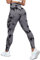Yaavii Scrunch Butt Leggings Damen High Waist Sport Push Up Booty Hose für Sport Yoga Fitness Gym Workout Tie Dye Grau L
