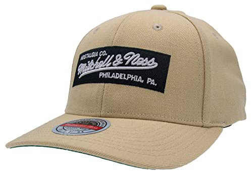 Mitchell & Ness Box Logo Classic Red Snapback - Khaki