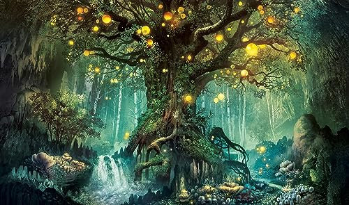Puzzle Adulti 1000 Pezzi L'Albero Della Vita Nella Palude Della Foresta Magica 75 * 50Cm