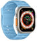 Pulsera deportiva compatible con Apple Watch Ultra 2, 49 mm, 46 mm, 45 mm, 44 mm, 42 mm, para hombre, silicona resistente al agua para Apple Watch 10 9 8 SE 7 6 5 4 3 Ultra, azul claro