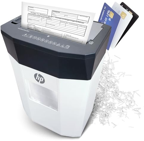 HP OneShred Auto 80CC Aktenvernichter | Shredder Papier 80 Blatt Auto & 8 Blatt Manuell | Schredder Aktenvernichter P-4 | Paper Shredder Cross Cut | Schredderer Papierschredder 15L | Aktenschredder
