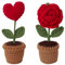 Flores artificiales de punto de ganchillo rosas flores Infinity - Regalos para mujeres, mamá, mejor amiga, regalos de lujo para mujeres