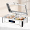 BOVDC Chafing Dish Elettrico, 9L Scaldavivande Elettrico per Buffet Acciaio Inox, Chafing Dish Buffet Elettrico Temperatura Regolabile con Coperchio in Vetro Trasparente per Buffet(B, 1/2 Pan)