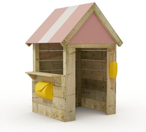 Wickey Spielhaus Hut - Kinderspielhaus aus Holz, Gartenhaus für Kinder, extrem witterungsbeständig - aus kesseldruckimprägniertem Massivholz - Pastellpink