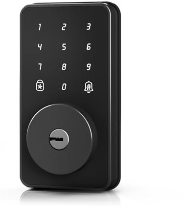 Biquole Serrure de porte d'entrée sans clé avec clavier - Serrure de porte électronique avec code - Verrouillage automatique numérique sans application et WiFi - Convient pour porte avant/extérieure