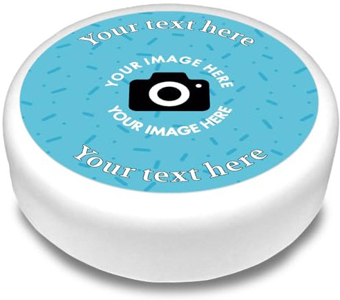 Cakeshop Round Personalised Fully Customisable Edible Cake Topper | Custom Image & Text | For Birthdays & Celebrations | Multiple Shapes & Sizes | Icing & Wafer Paper Options