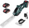 Heckenschere Akku, 2 In 1 Rasenkantenschneider Handgerät, 24V Gardena Gartenschere mit 2X 2000mAh Akku und Ladegerät, Tragbare Akku Gras und Strauchschere für Garten Rasen (Grün)
