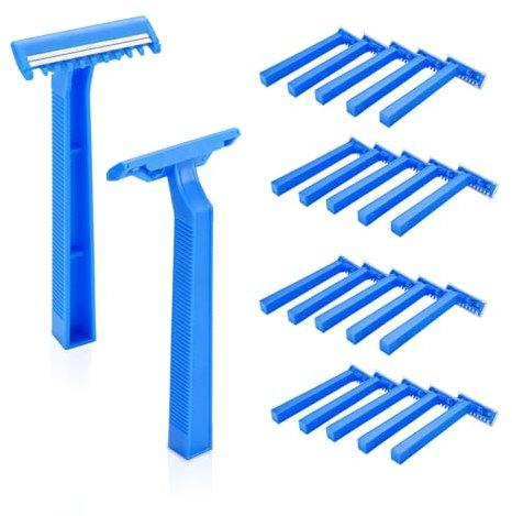 Hygiene100 Einwegrasierer mit Doppelblatt - Vielseitiger und hygienischer Rasierer für den täglichen Gebrauch - Perfekt für präzise und komfortable Rasuren | Blau, 100 Stück im Paket
