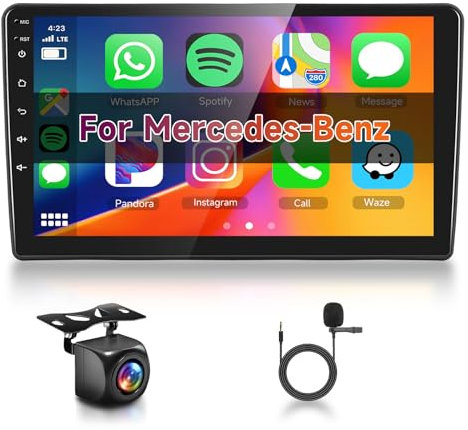 【2+64G】 Hodozzy Carplay Autoradio für Mercedes Benz Vito/Viano/SLK-Klasse R170/W203/W210/W168 1998-2002,9 Zoll Touchscreen mit Android Auto/DSP/WiFi/GPS/RDS/FM/Bluetooth/USB