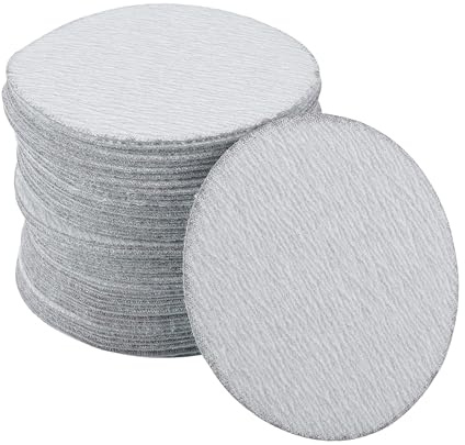 Motoforti 50Pcs 75mm 3 Inch Hook and Loop Sanding Discs 400 Grit Sandpaper | Universal for Car, Wet and Dry Sandpaper, Aluminum Oxide, Wood, Metal, Round Flocking Efficient Grinding and Polishing