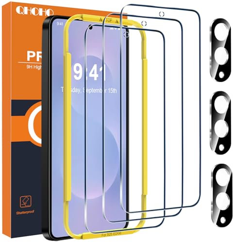 QHOHQ für Samsung Galaxy S25 Edge für Panzerglas mit Kamera Schutzfolie, Militärstandard Schutz, [Full Screen],9H+ Glas Folie, Anti-Fingerabdruck, Anti-Kratzer, mit Installationshilfe [3+3 Stück]