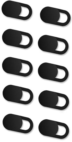 AGTEHBZ 10 Pack Webcam Cover Slider for Privacy, 0.027 inch Ultra Thin Design Web Camera Cover Slide for Laptop, Desktop, PC, Tablet, Smartphone and More - (Black)