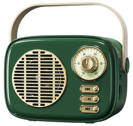 Retro Bluetooth Speaker, Vintage Decor, Gifts for Women Men Teen Girls,Portable Wireless Bluetooth Speaker, Cute Aesthetic Style for Office Kitchen Desk Bedroom Outdoor Support USB/TF Card/AUX (Green)