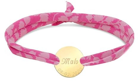 Bracelet liberty médaille 15 mm personnalisée en Plaqué Or