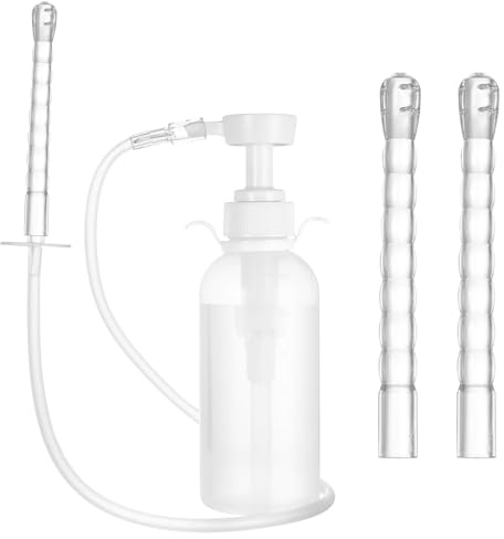 Aoyfuwell Anal Douche Enema Kit, Enemas at Home Kit, Douches for Men Women, Vaginal Douche Cleaner, Portable Anti Back-Flow Colon Cleansing Vagina Cleaning Enemas Set(330ML Bottle, 3 Nozzles)