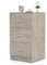 COSTWAY Nachttisch mit 3 Schubladen, Hochglanz Nachtschrank, Nachtkommode für Boxspringbett, 37 x 34 x 66,5 cm, Zementgrau