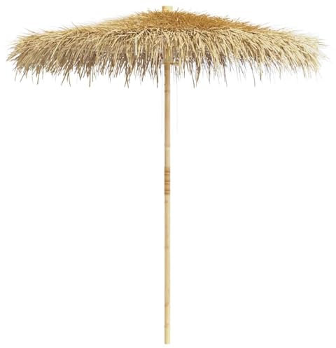 Refined Sonnenschirm Gartenschirm Ampelschirm Schirm mit Bananenblatt-Dach 150 cm Bambus