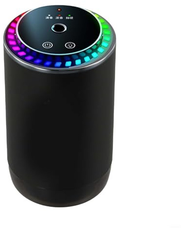 EffiFish Car Air Humidifier Diffuser ，with 3-Level Adjustable Modes Auto On Off Memory Function Ambient Light Projection USB Rechargeable 500MAh for battery