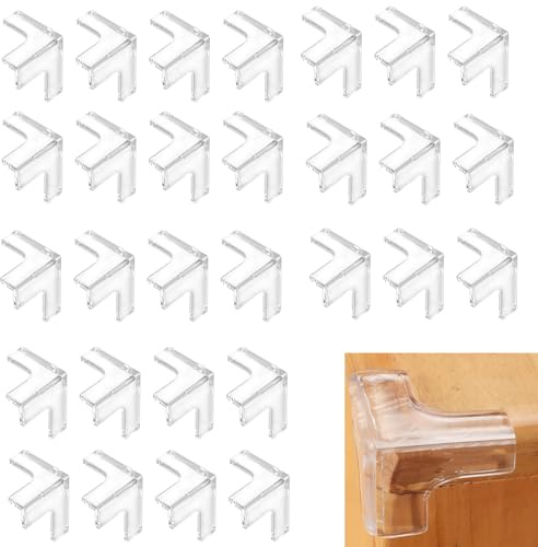 30 Pcs Kantenschutz Selbstklebend, 4x4x4cm, L Form, Transparent Eckenschutz Baby, Silikon Kantenschutz Tisch, Eckschutzkanten Tischkantenschutz Ecken für Möbel Schützt Babys ältere Menschen, BPA Frei