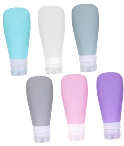 Vaguelly 6stücke Silikon Reise Flaschen Leere Kosmetik Flaschen Tragbare Reisebehälter für Lotionen Make-up-entferner Shampoo Etc