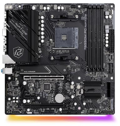 Carte mère Fit for ASRock B550M PG Riptide AM4 Compatible Ryzen 7 5800X3D/5600X/5700G PCIe 4.0 DDR4 WiFi M.2 RGB Micro-ATX Carte mère